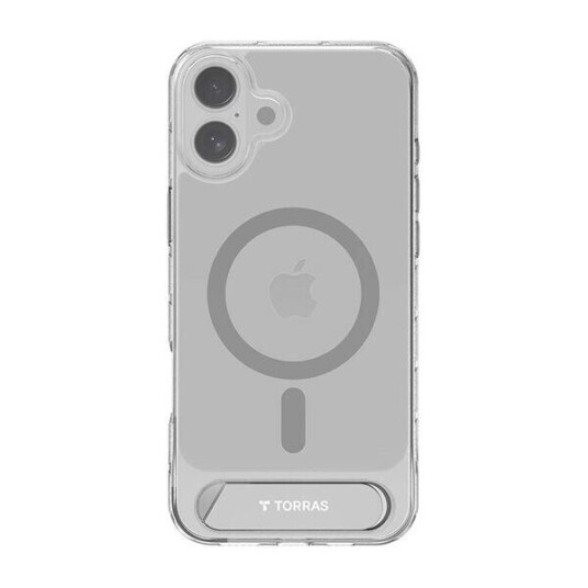 Torras Pstand Series Gjennomsiktig Mobildeksel for iPhone 16 Plus