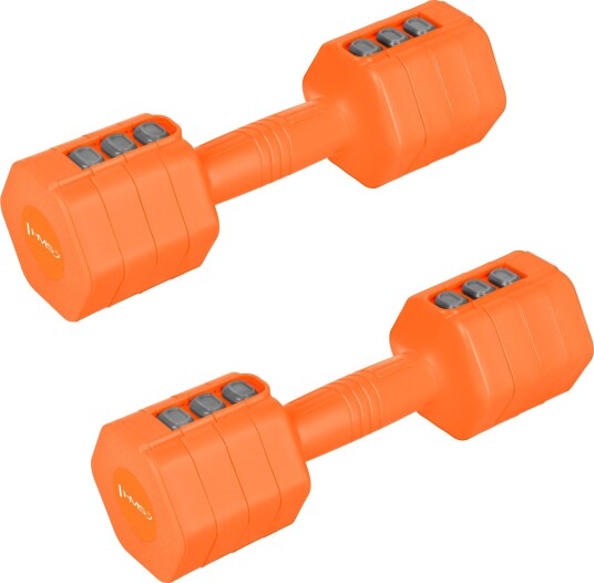 HL03 ADJUSTABLE DUMBBELLS ORANGE 2 x 2.5 KG HMS
