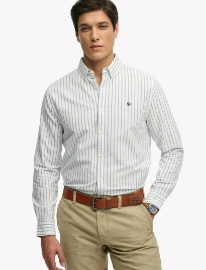 Superdry Preppy Oxford L/S Shirt   White   XL