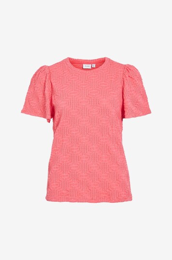 Vila - Topp viSolisa O-neck S/S Top - Rosa