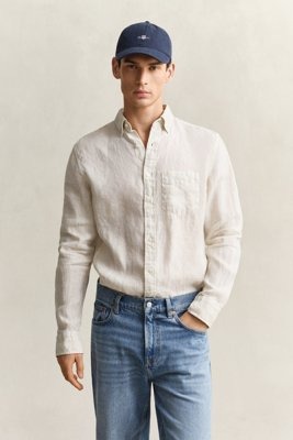GANT Reg Gmnt Dyed Linen Shirt Beige XXXL