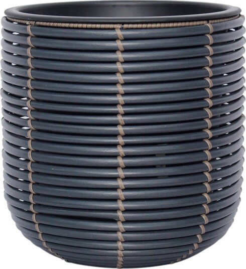 Wicker Blomsterkrukke D27xH28 cm Svart - Wicker Blomsterkrukke D27xH28 cm Svart -