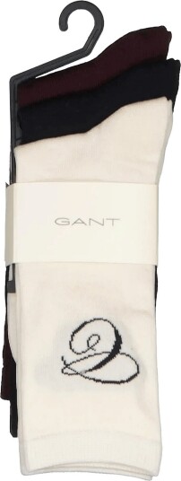 Gant Script G Sock 3 Pack EGGSHELL 40 42