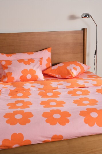 Jotex Dynetrekksett Dobbeltseng Rosa/oransje WERNER 22156290397