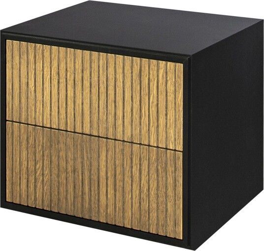 Englesson - Line Sängbord Vägghängd 6828b Burned Walnut / Black Nattbord Tre Farget,Svart Mdf/metall/tre
