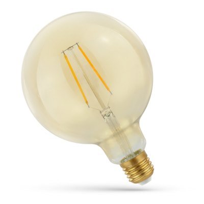 2W LED globepære - Karbon filamenter, 12,5 cm, rav farget glas, ekstra varm, E27 - Dimbar : Ikke dimbar, Kulør : Ekstra varm 2W LED globepære - Karbon filamenter, 12,5 cm, rav farget glas, ekstra varm, E27 - Dimbar : Ikke dimbar, Kulør : Ekstra varm