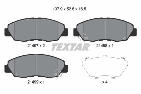 Bremseklosser TEXTAR 2149704 Bremseklosser TEXTAR 2149704