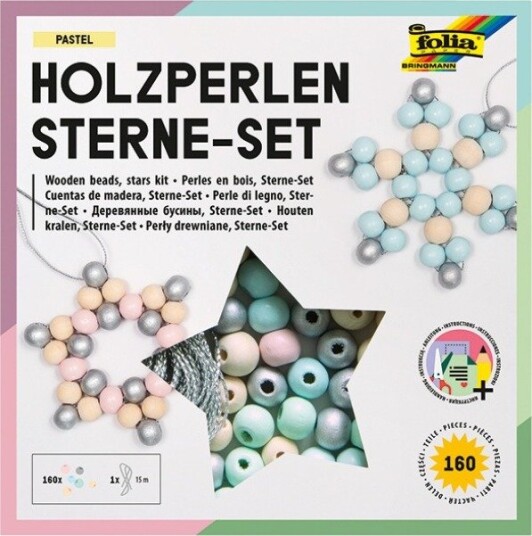 Folia Perlestjerne Hobbysett Med Treperler I Pastell