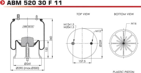Luftbelg fjæring NEOTEC ABM52030F11
