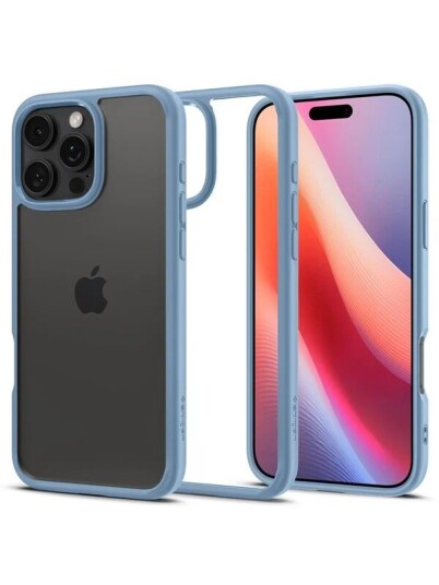 Spigen Crystal Hybrid   Sierra Blue   iPhone 16 Pro Max