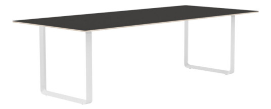 Muuto 70/70 spisebord 255 x 108 cm Black linoleum-Plywood-White