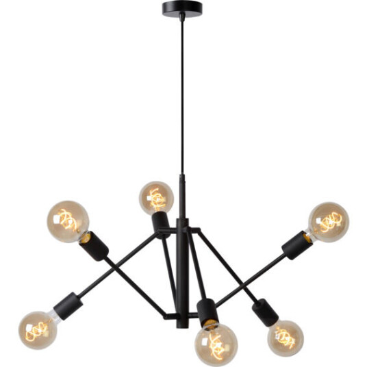 Lucide Lester Pendellampe 6xE27 Sort - 91841