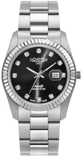 Roamer Monza Dameklokke 852844 41 59 20 Amalfi Sort/Stål Ø34 mm