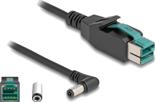 Delock Strømforsynt Usb Kabel Usb Pluspower 12 V Hann Til 5,5 X 2,5 Mm Dc Jakk Hann Vinklet 12 V 1 M Svart