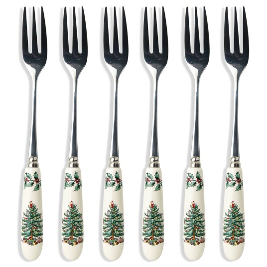 Spode Christmas Tree dessertgaffel 6 stk Spode Christmas Tree dessertgaffel 6 stk