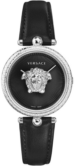Versace Dameklokke VECQ01020 Palazzo Sort/Lær Ø34 mm