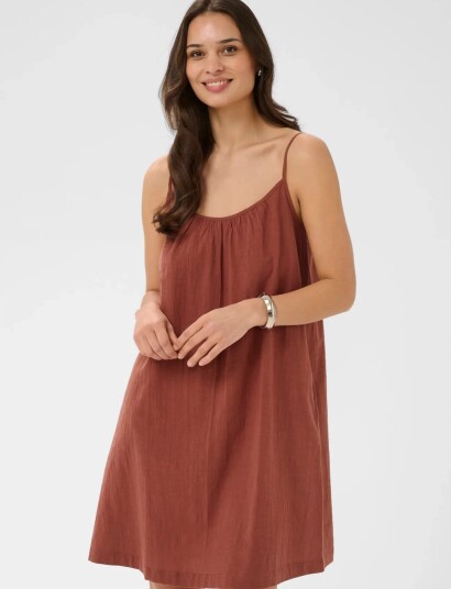 Kaffe Kapauline Short Strap Dress Brown 42