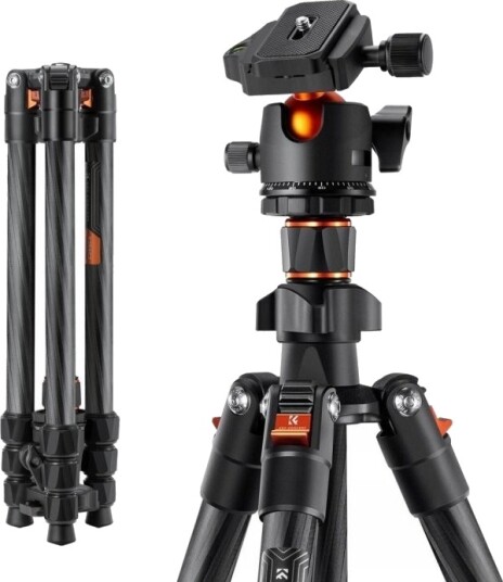 K&F Stativ Ultralett Karbon 162 Cm 8 Kg Til Kamera/Telefon K254c2-Bh-36 / Kf09.123 K&F Stativ Ultralett Karbon 162 Cm 8 Kg Til Kamera/Telefon K254c2-Bh-36 / Kf09.123