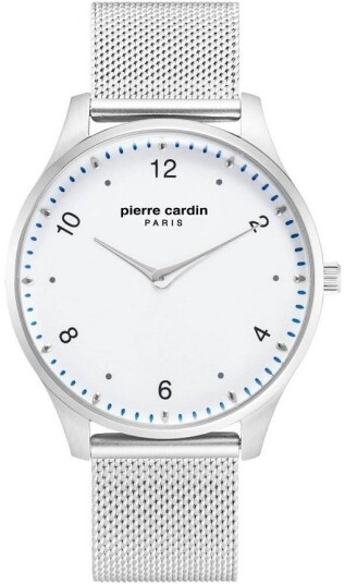 Pierre Cardin Herreklokke PC902711F201 La Gloire Hvit/Stål Ø43 mm Pierre Cardin Herreklokke PC902711F201 La Gloire Hvit/Stål Ø43 mm