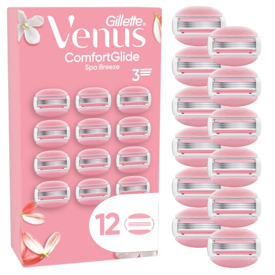 Venus Gillette Venus ComfortGlide Spa Breeze Barberblader Pink/White 12 stk Venus Gillette Venus ComfortGlide Spa Breeze Barberblader Pink/White 12 stk