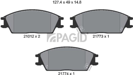 PAGID T0366N Bremseklosser PAGID T0366N Bremseklosser