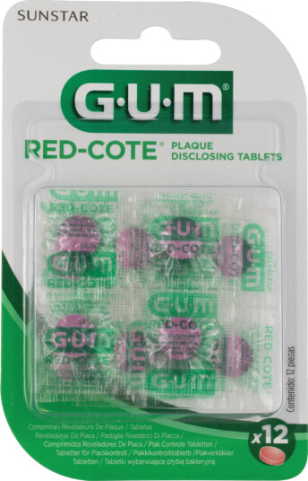 Gum Gum Red Cote Plakkontroll tabletter 12 stk.