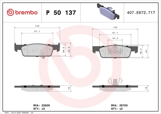 Bremseklosser BREMBO P 50 137