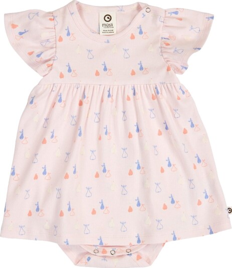 Müsli Kjolebody k/e   Rib   Piknik Frill   Primrose/Shell Blue/H   Müsli   2 år (92)   Kjole   Rosa