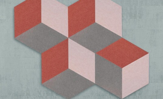Veggabsorbent Cubism 12 pk - Akustikmiljø Hush - Rød (63058)