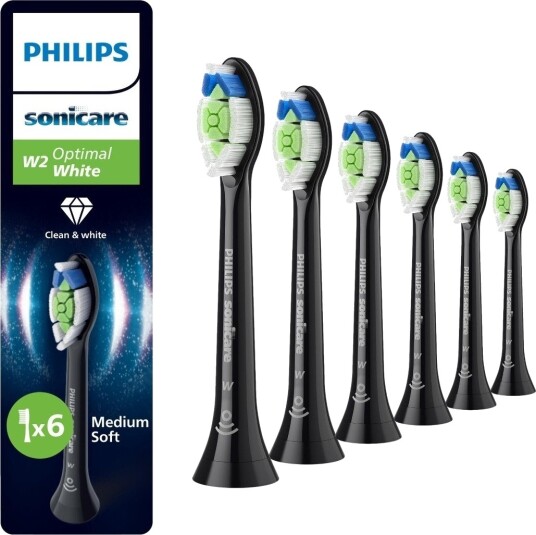 Philips Sonicare HX6064/88 Optimal White børstehoder svart 6-pakk Philips Sonicare HX6064/88 Optimal White børstehoder svart 6-pakk