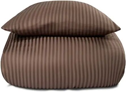 Borg Living Sengetøy i 100 % bomullssateng - King size sengesett 240x220 cm - Brunt ensfarget sengetøy -