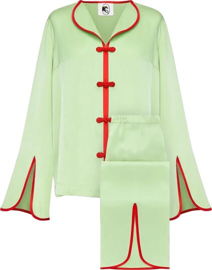 Sleeper Louis Pajama Set With Pants In Green - GREEN - L
