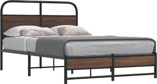 Sengeramme uten madrass brun eik 120x200 cm konstruert tre 8721158565747
