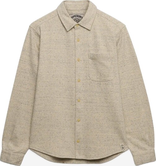 Superdry Twill Tweed Jersey Shirt ECRU TWEED L Superdry Twill Tweed Jersey Shirt ECRU TWEED L