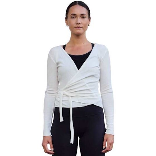 Run & Relax Wrap Sweater Pure White S Run & Relax Wrap Sweater Pure White S