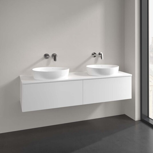 Villeroy & Boch Antao Servantskap med 2 skuffer 160x50x36 cm m/lys Hvit Matt Villeroy & Boch Antao Servantskap med 2 skuffer 160x50x36 cm m/lys Hvit Matt