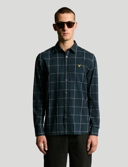 Lyle & Scott Window Pane Check Shirt - Navy - S