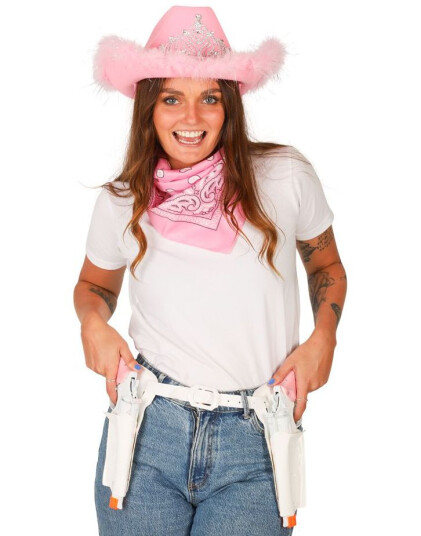Joker Rosa Cowboy Kostymesett Inkl. 2 Revolvere Hylstre & Bandana 97589 Joker Rosa Cowboy Kostymesett Inkl. 2 Revolvere Hylstre & Bandana 97589