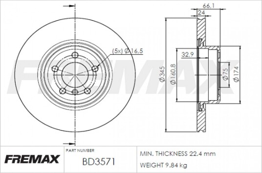 Bremseskive FREMAX BD-3571