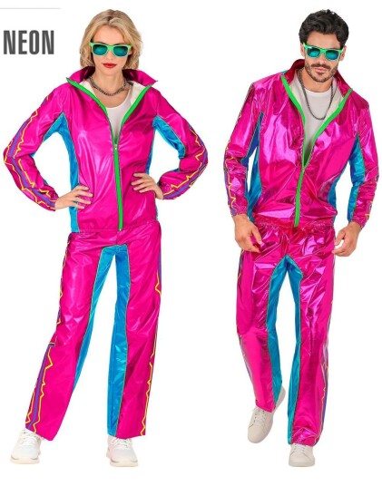 Skinnende Neon Rosa 80 talls UV Glow Grilldress til Voksen Skinnende Neon Rosa 80 talls UV Glow Grilldress til Voksen