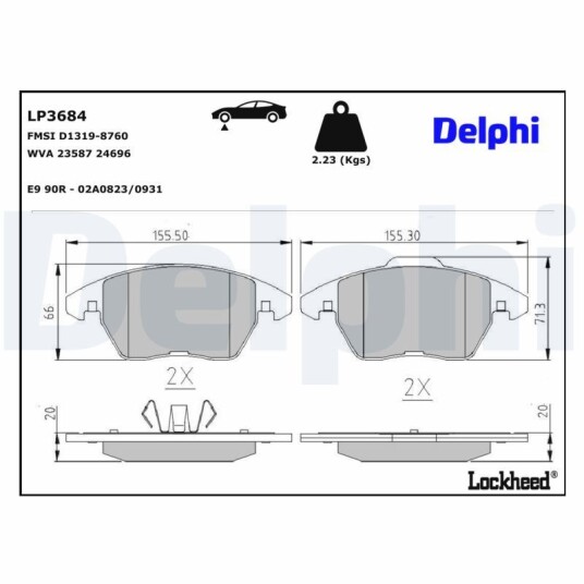 Bremseklosser DELPHI LP3684
