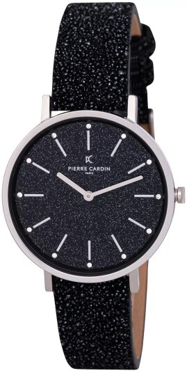 Pierre Cardin Dameklokke CBV.1117 Belleville Glam Sort/Lær Ø36 mm