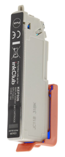 inkClub KEF026 Blekkpatron, erstatter Epson 26XL, fotosvart, 400 sider