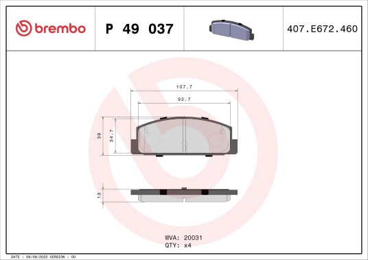 Bremseklosser BREMBO P 49 037