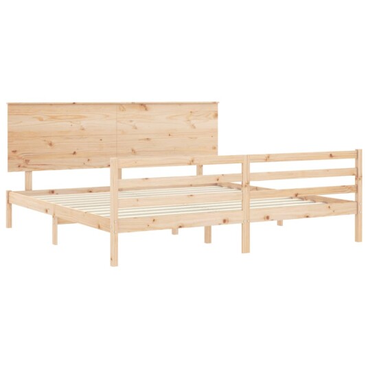 vidaXL Sengeramme med hodegavl 200x200 cm heltre 8720845404116