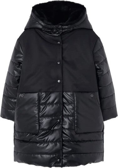 Boboli Technical Fabric Parka For Girl BLACK 116