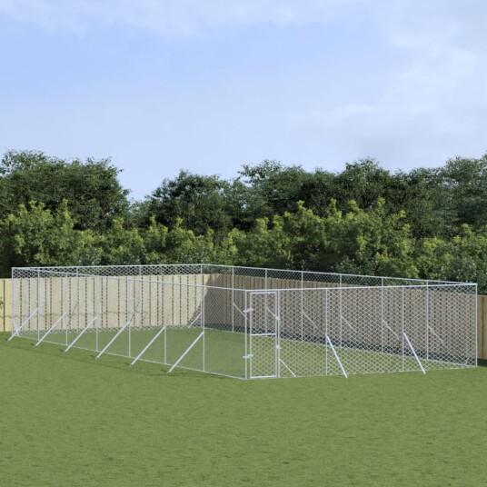  Utendørs Hundekennel Sølv 6X14X2 M Galvanisert Stål 3190462