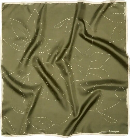 Becksöndergaard Stitched Efloria Sia Scarf Khaki green ONE SIZE Becksöndergaard Stitched Efloria Sia Scarf Khaki green ONE SIZE
