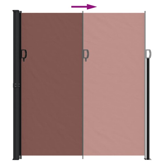  Uttrekkbar sidemarkise brun 220x500 cm