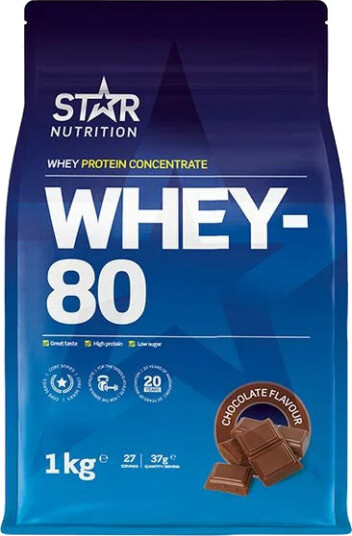 Star Nutrition Whey-80, 1 Kg, Sjokolade – Sjokolade Star Nutrition Whey-80, 1 Kg, Sjokolade – Sjokolade